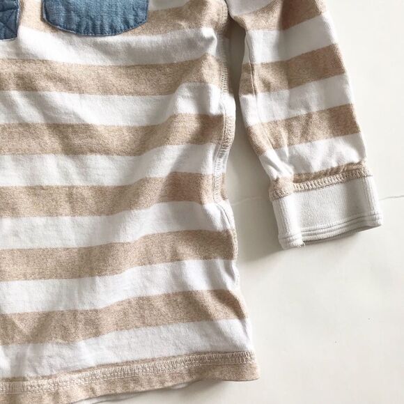 H&M cream/white stripe long sleeve top EUC 1.5-2Y - Picture 4 of 5